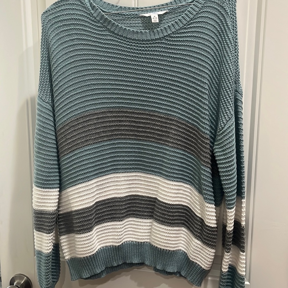 Sweater Blue, Gray, White